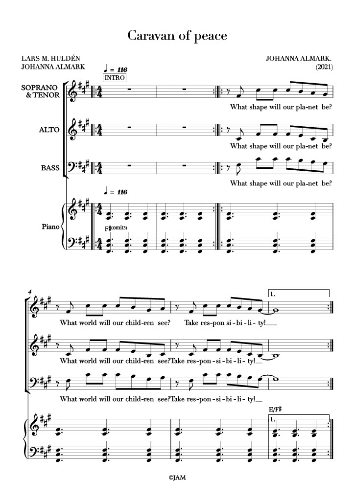 Caravan of peace PIANOSCORE